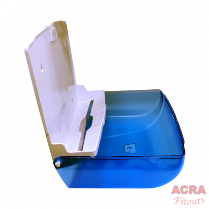 Palex Z-Fold Paper Towel Dispenser - Transparent Blue-Open - ACRA