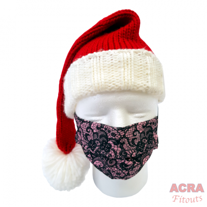 Disposable Masks - Lace pattern-Pink-santa-ACRA
