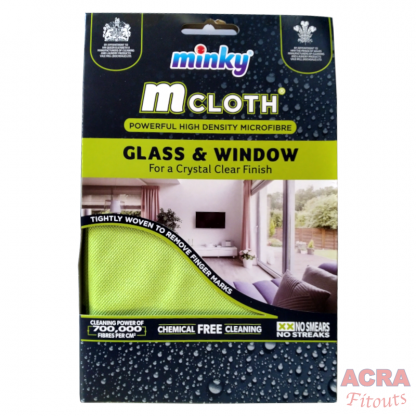 Minky M Cloth glass and window - front