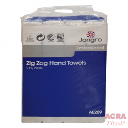Jangro Professional Zig Zag Hand Towels 2 ply AE209 - ACRA